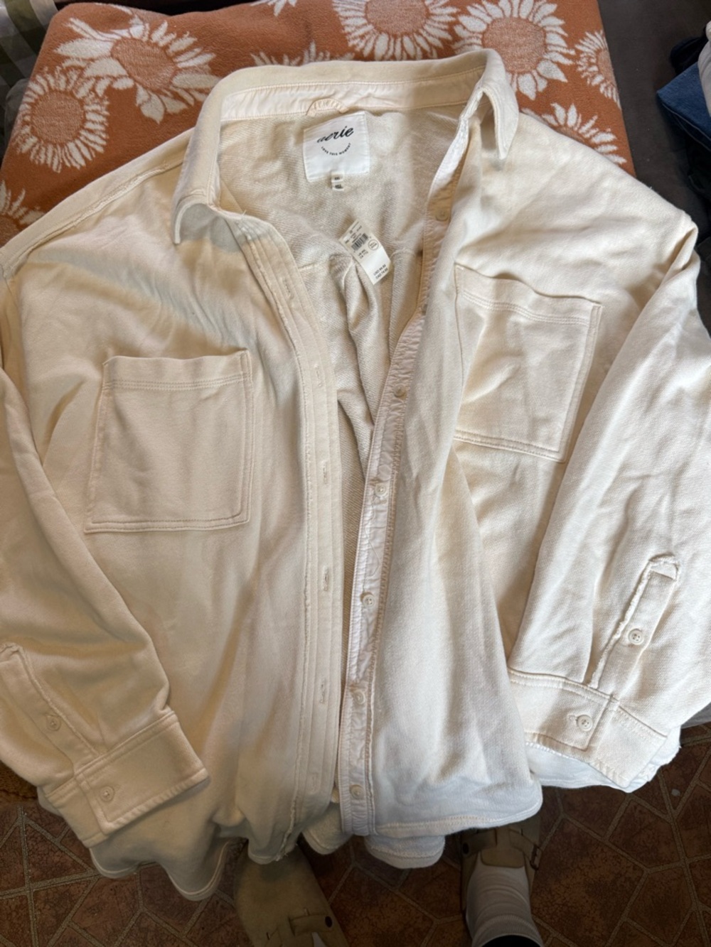 Aerie Off-White Button-Up Shacket